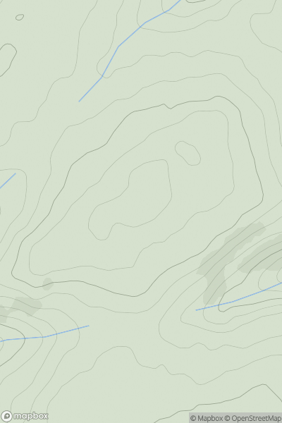 Thumbnail image for Bailey Hill [Welshpool to Hay-on-Wye] showing contour plot for surrounding peak